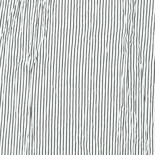Zara Womens White Striped Viscose Maxi Size M Scoop Neck Pullover