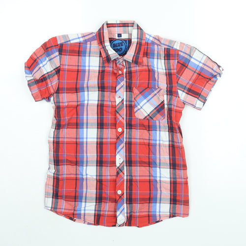 Blue Zoo Boys Red Check Cotton Basic Button-Up Size 12 Years Collared Button