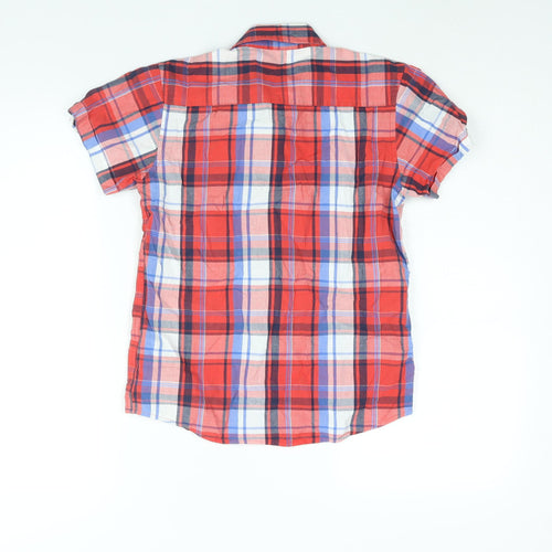 Blue Zoo Boys Red Check Cotton Basic Button-Up Size 12 Years Collared Button