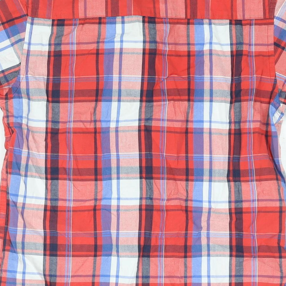 Blue Zoo Boys Red Check Cotton Basic Button-Up Size 12 Years Collared Button