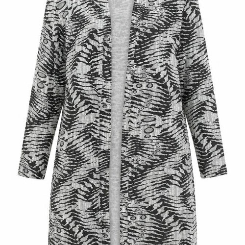 Stephan Womens Black V-Neck Geometric Acetate Cardigan Jumper Size 8