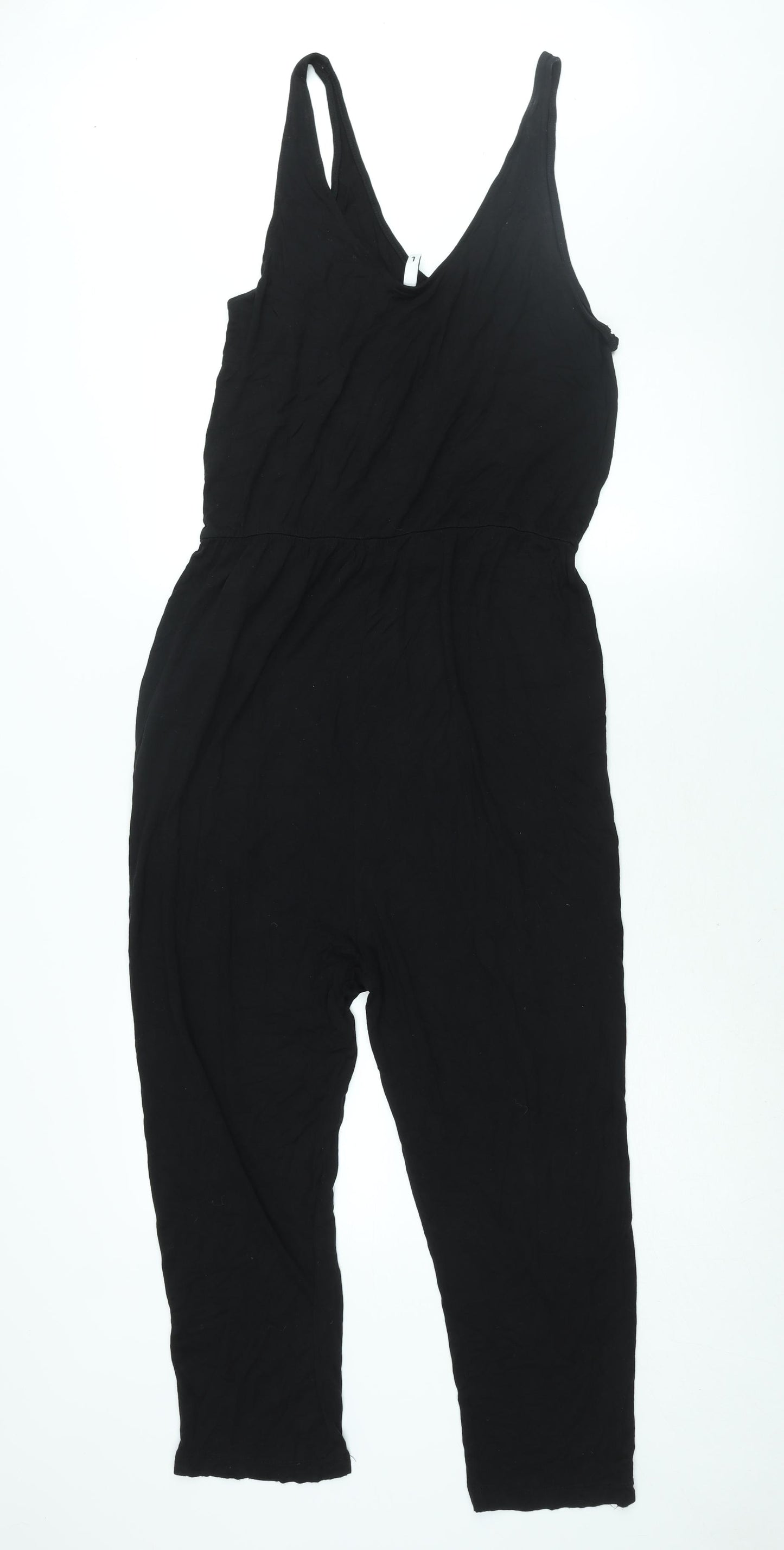 Divided by H&M Womens Black Viscose Jumpsuit One-Piece Size L L21 in Pullover