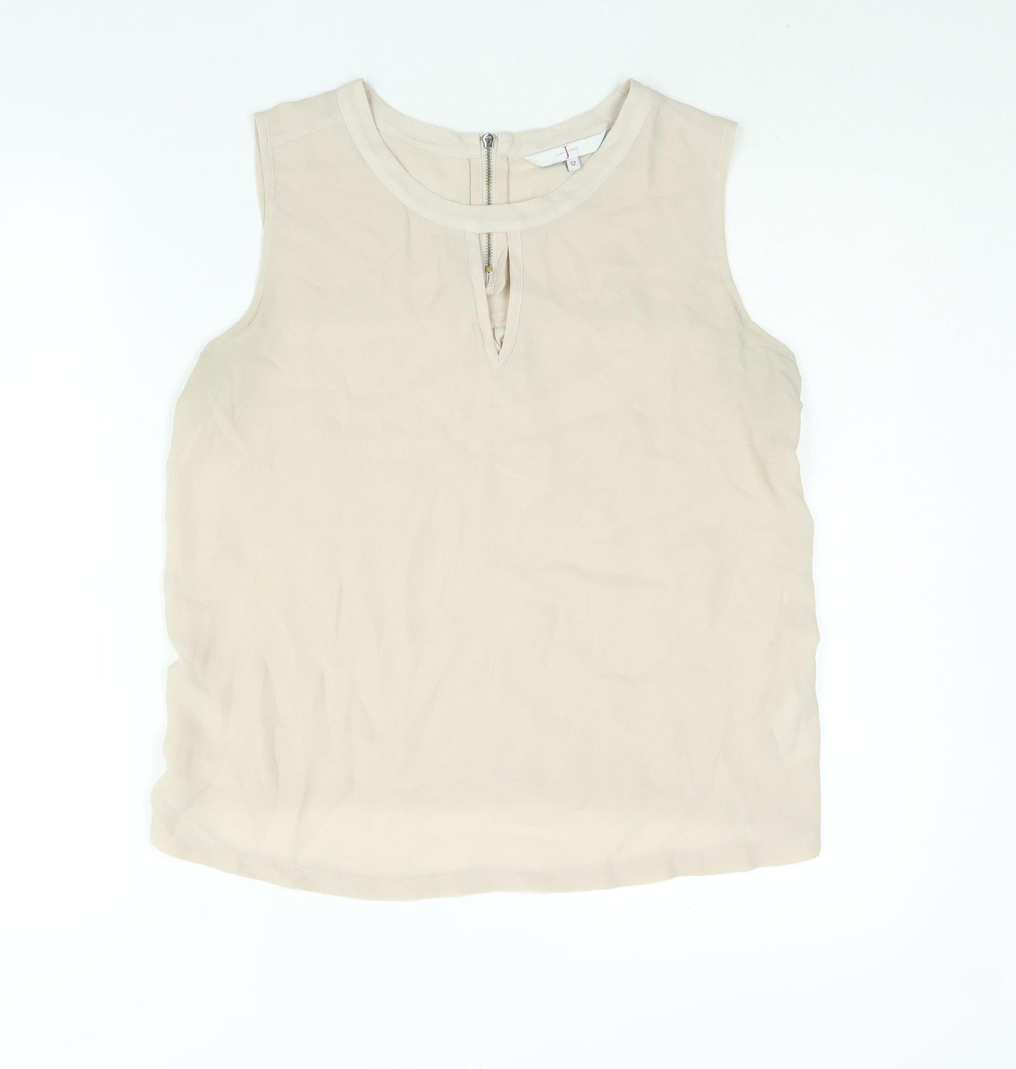 Jasper Conran Womens Pink Polyester Basic Blouse Size 12 Round Neck - Keyhole Neck