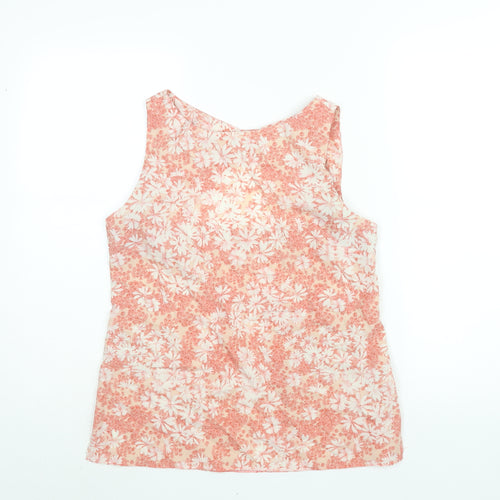Dorothy Perkins Womens Pink Floral Polyester Camisole Blouse Size 12 Round Neck - Bow
