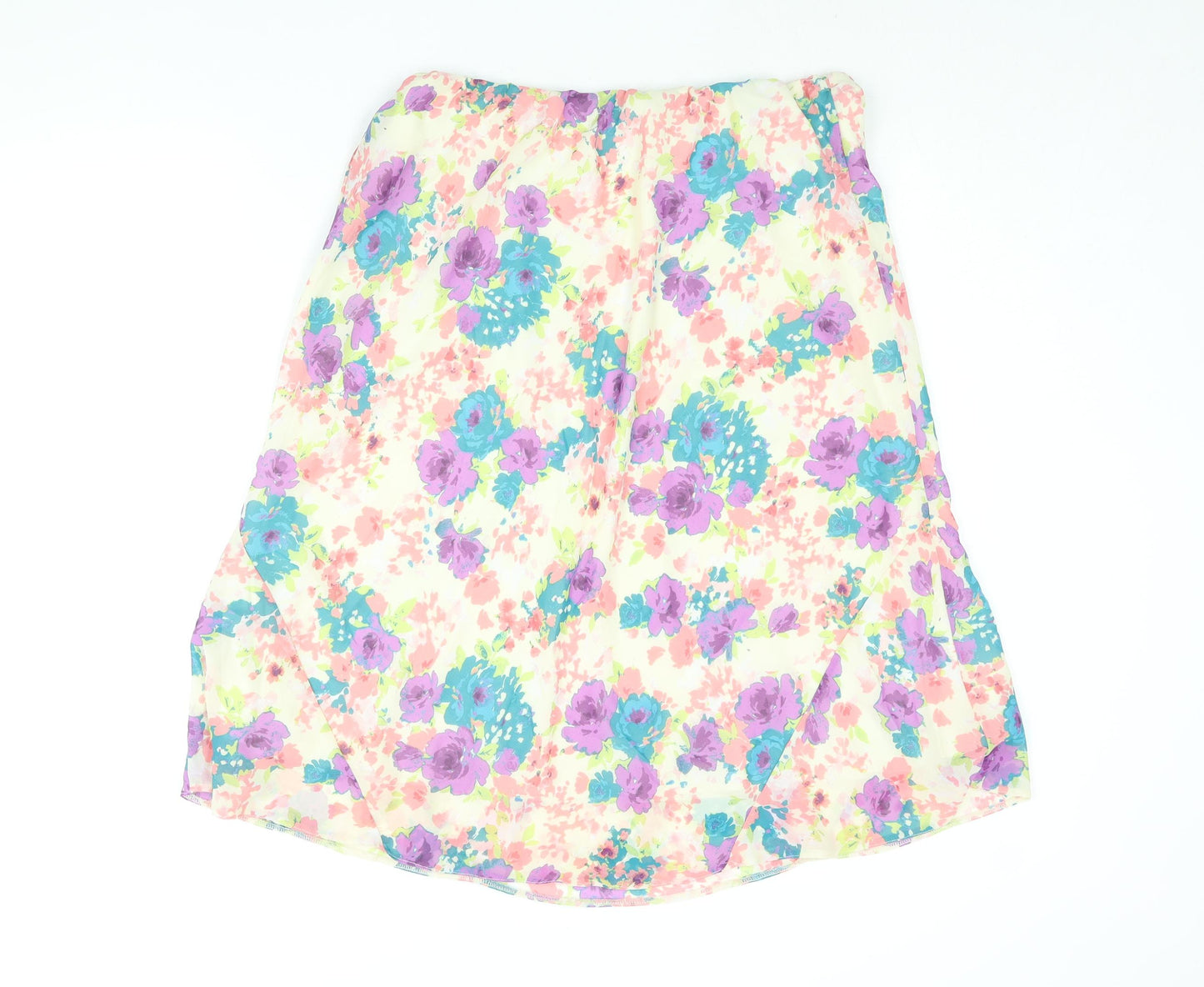 BHS Womens Multicoloured Floral Polyester A-Line Skirt Size 18