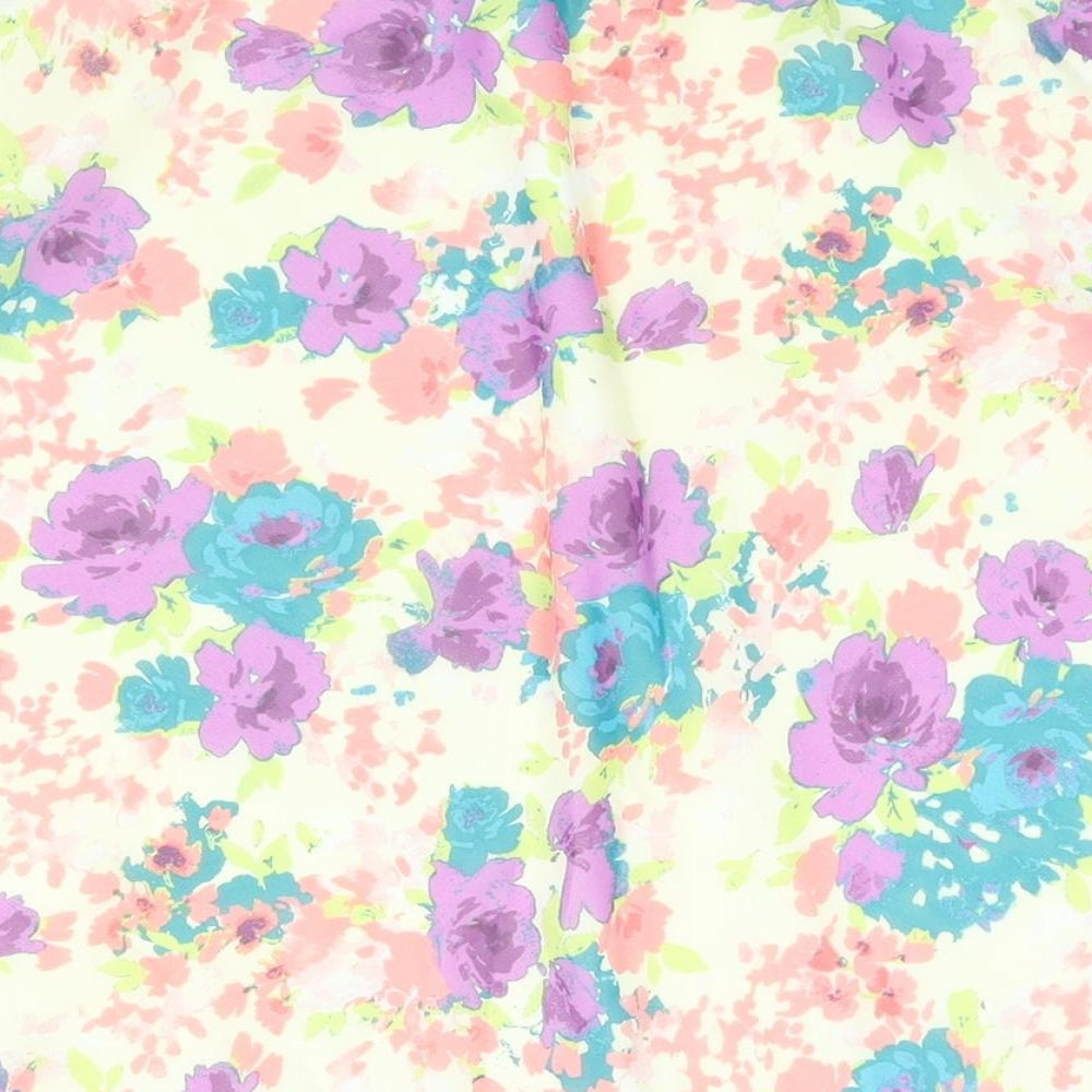 BHS Womens Multicoloured Floral Polyester A-Line Skirt Size 18