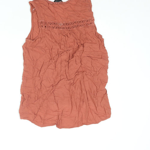 New Look Womens Brown Viscose Camisole Blouse Size 12 V-Neck