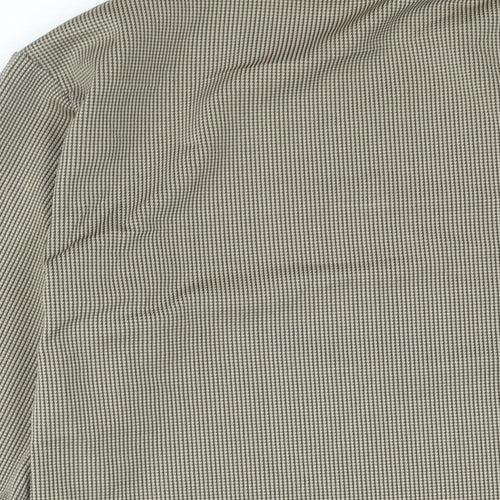 Zara Womens Black Check Polyester Basic Blouse Size S Round Neck - Cuff Strap Houndstooth