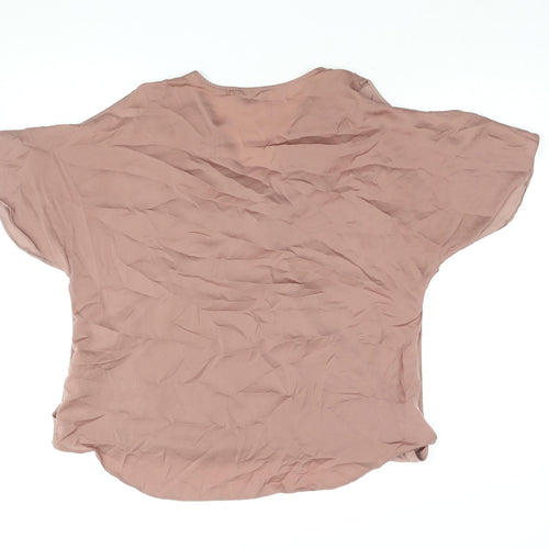 New Look Womens Pink Polyester Basic Blouse Size 16 V-Neck - Cold Shoulder