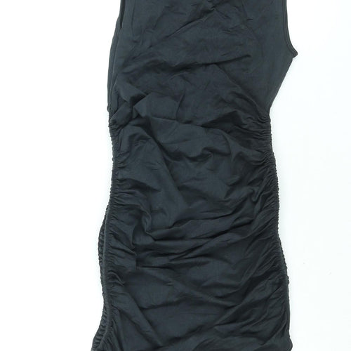 Zara Womens Black Polyamide Mini Size XS Round Neck Pullover - Drawstring