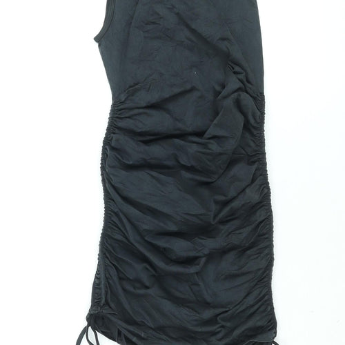 Zara Womens Black Polyamide Mini Size XS Round Neck Pullover - Drawstring
