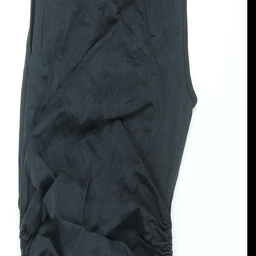 Zara Womens Black Polyamide Mini Size XS Round Neck Pullover - Drawstring