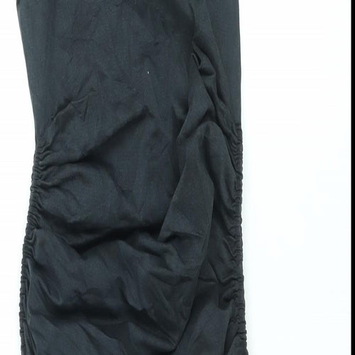 Zara Womens Black Polyamide Mini Size XS Round Neck Pullover - Drawstring