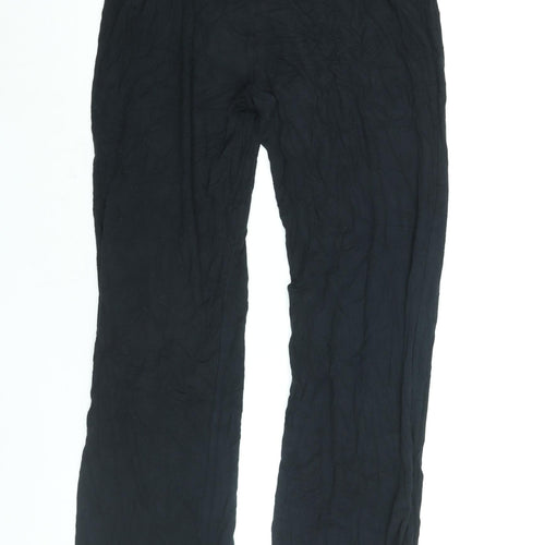 Pineapple Womens Black Viscose Jogger Trousers Size 16 L31 in Regular - Logo