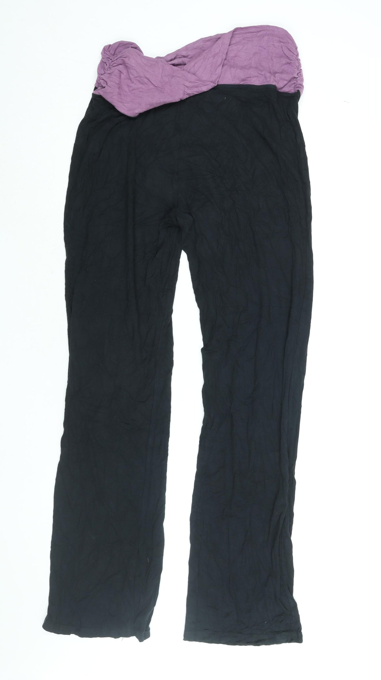 Pineapple Womens Black Viscose Jogger Trousers Size 16 L31 in Regular - Logo