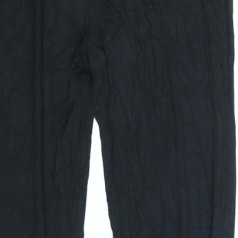 Pineapple Womens Black Viscose Jogger Trousers Size 16 L31 in Regular - Logo