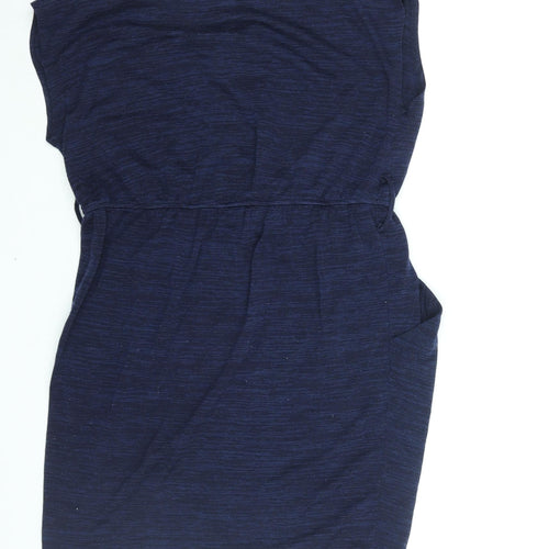 Apricot Womens Blue Polyester Jumper Dress Size 14 V-Neck Pullover