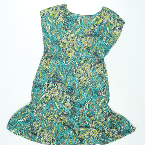 Wallis Womens Multicoloured Paisley Polyester Shift Size M V-Neck Pullover - Beaded Neckline