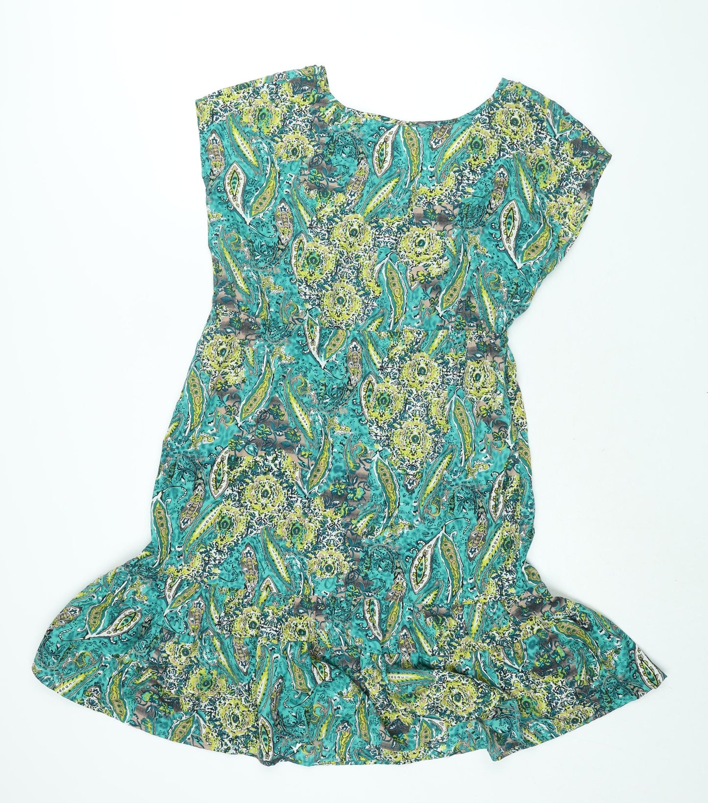 Wallis Womens Multicoloured Paisley Polyester Shift Size M V-Neck Pullover - Beaded Neckline