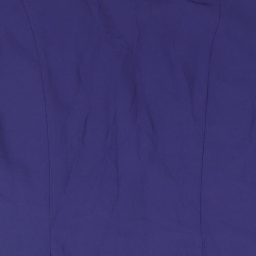 AMARANTO Womens Purple Polyester Basic Button-Up Size 16 Collared