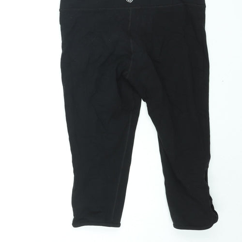 FOREVER 21 Womens Black Polyester Capri Leggings Size L - Lace Up Detail