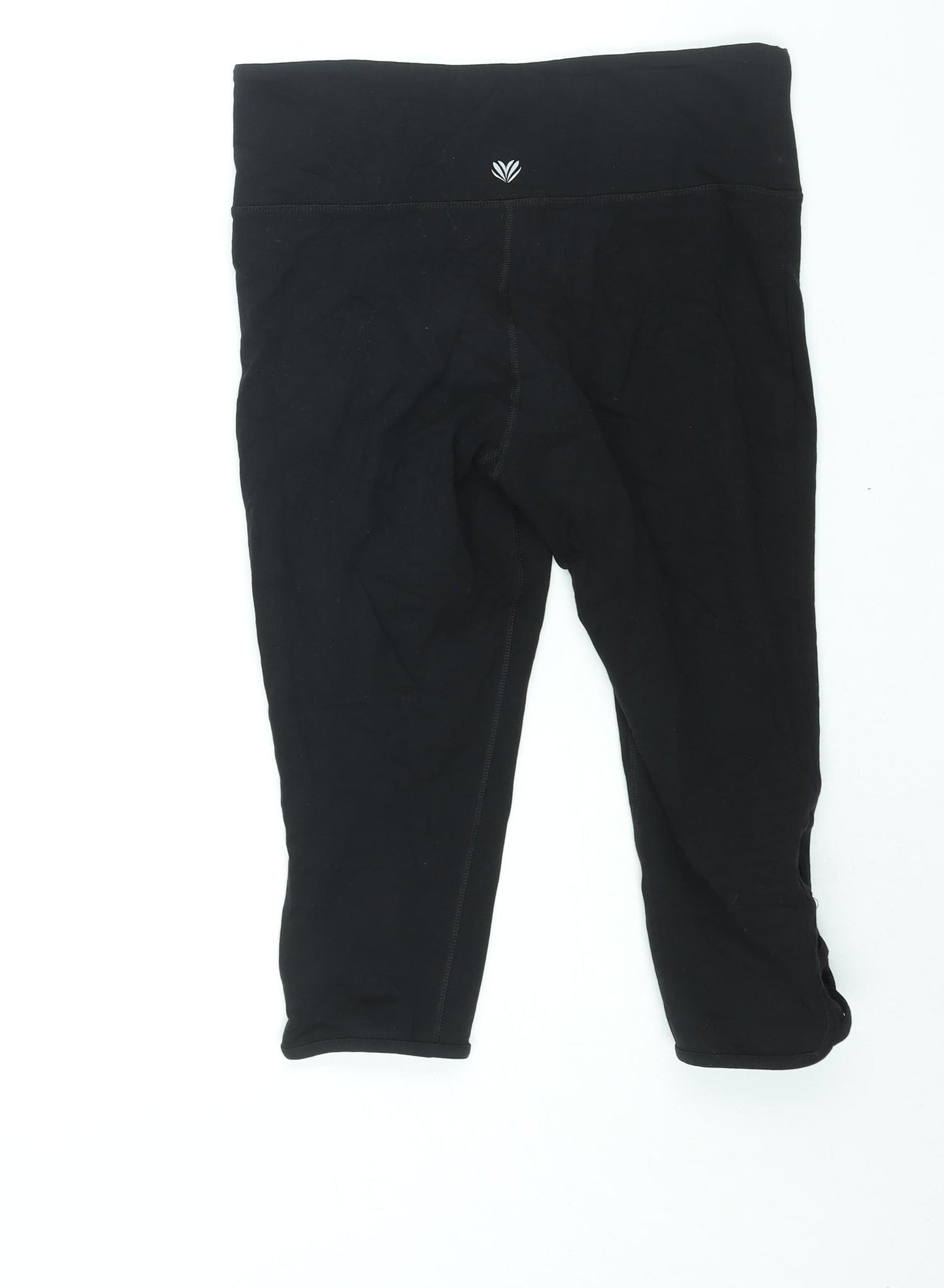FOREVER 21 Womens Black Polyester Capri Leggings Size L - Lace Up Detail