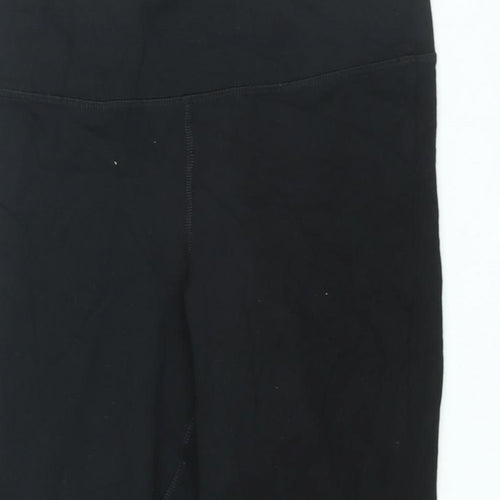FOREVER 21 Womens Black Polyester Capri Leggings Size L - Lace Up Detail