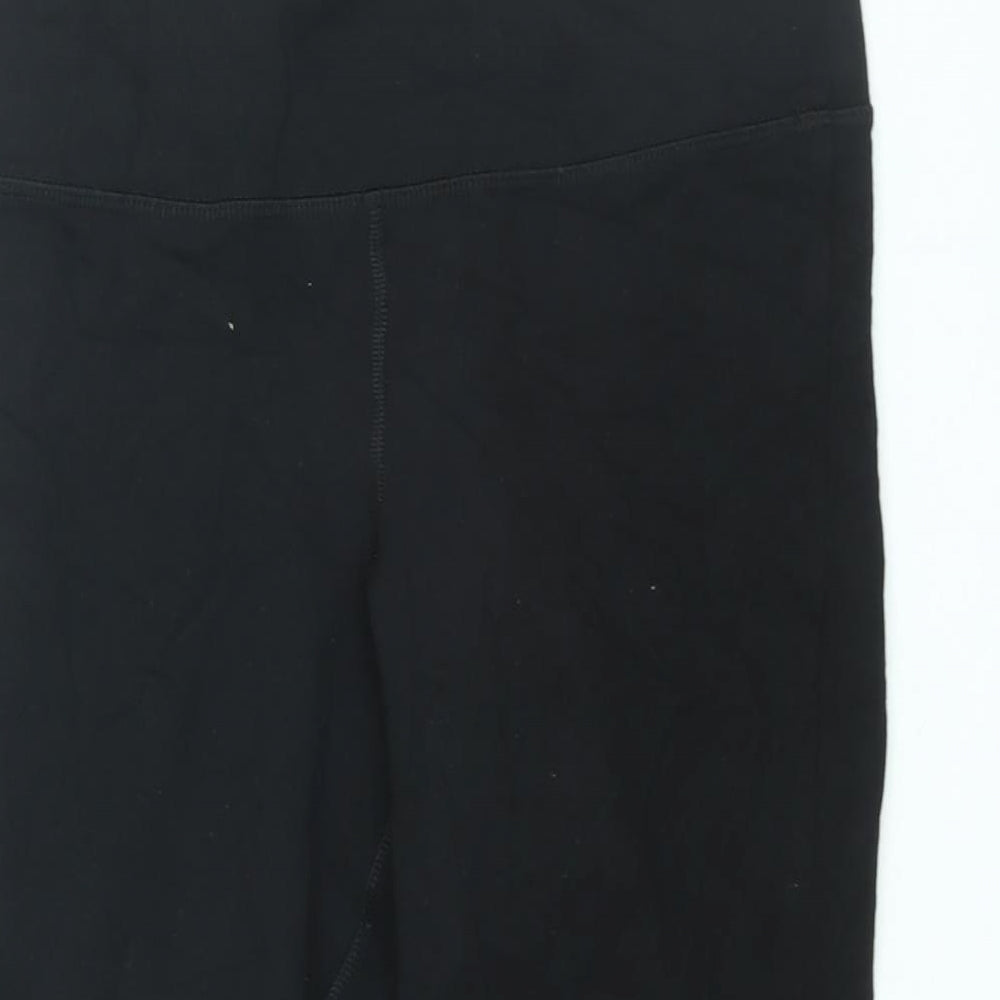 FOREVER 21 Womens Black Polyester Capri Leggings Size L - Lace Up Detail