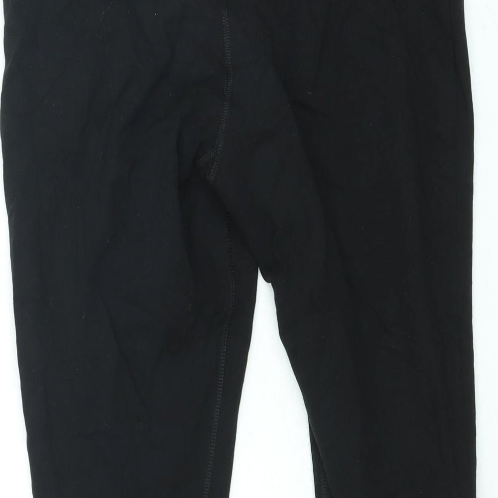 FOREVER 21 Womens Black Polyester Capri Leggings Size L - Lace Up Detail