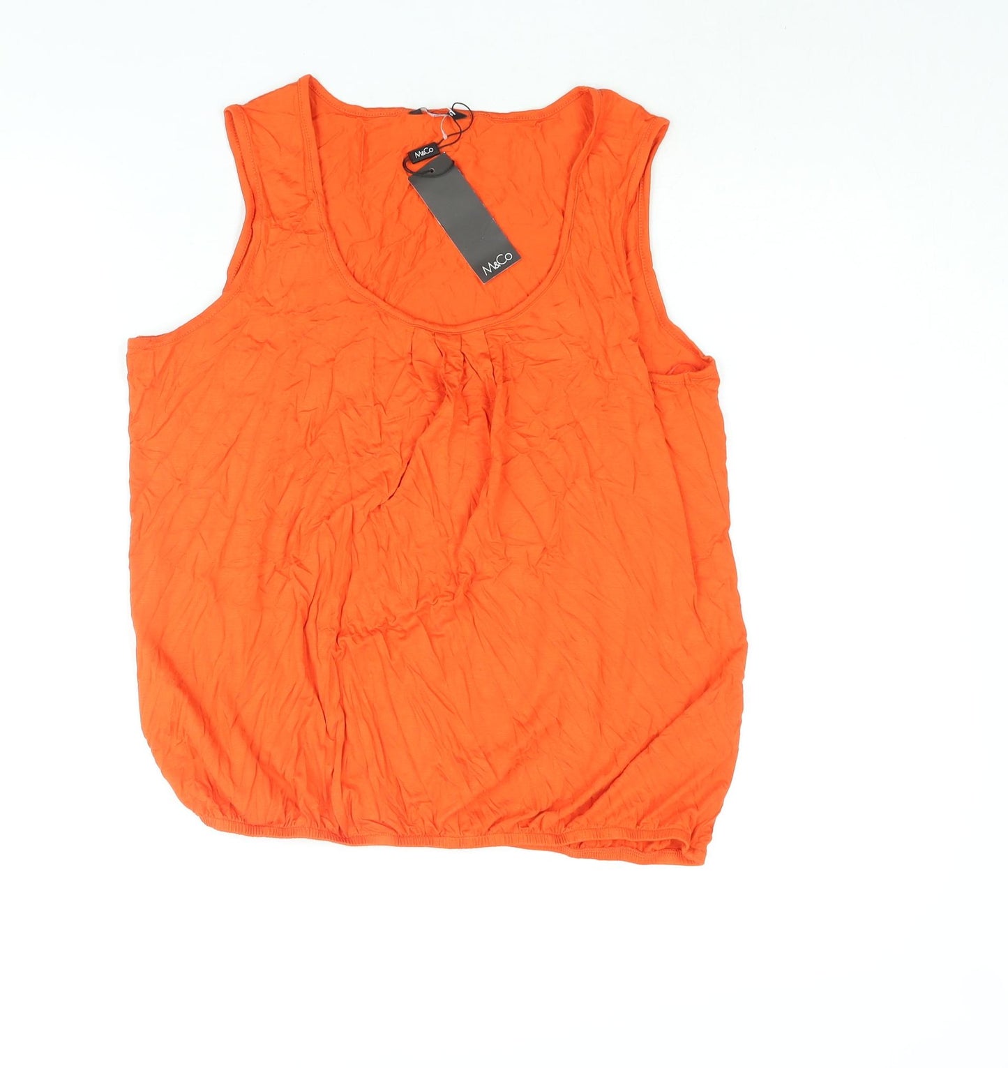 M&Co Womens Orange Viscose Camisole Blouse Size 16 Scoop Neck