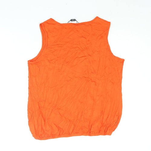 M&Co Womens Orange Viscose Camisole Blouse Size 16 Scoop Neck
