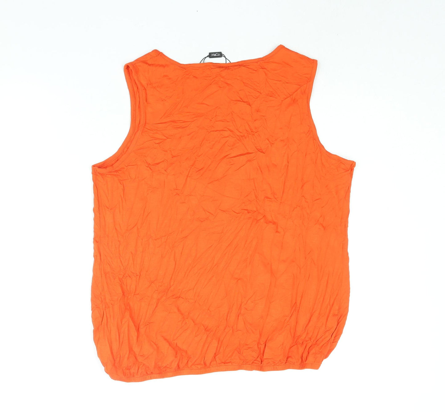 M&Co Womens Orange Viscose Camisole Blouse Size 16 Scoop Neck