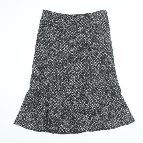 CC Womens Grey Polyester Trumpet Skirt Size 14 Zip
