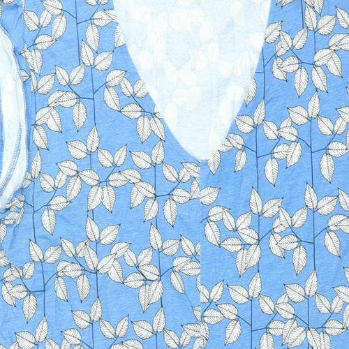 Trepass Womens Blue Geometric Cotton Shift Size L V-Neck Pullover - Belted