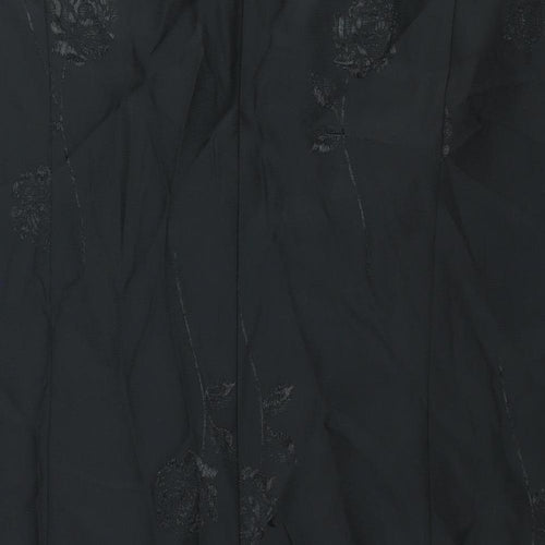 Bonmarché Womens Black Floral Polyester Shift Size 24 Round Neck Zip