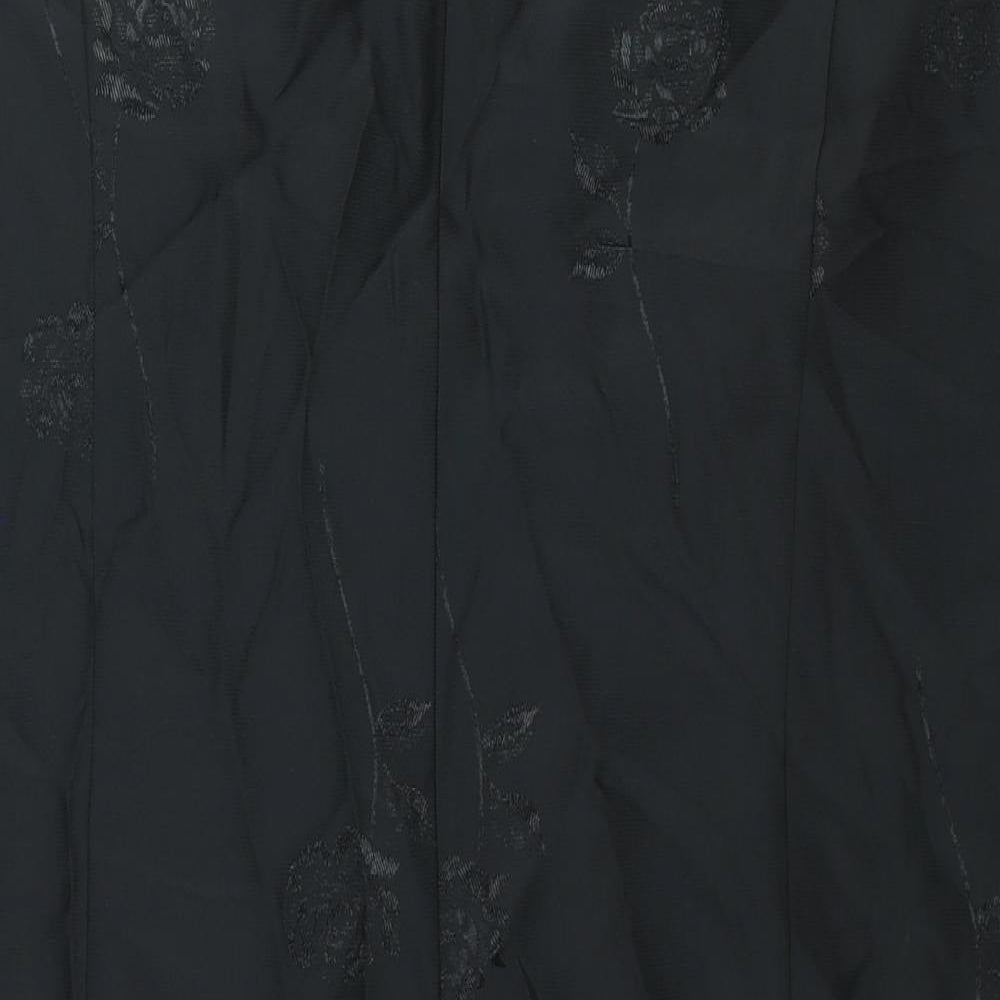 Bonmarché Womens Black Floral Polyester Shift Size 24 Round Neck Zip