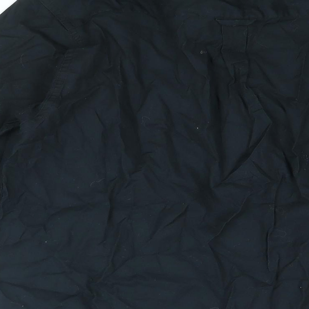 Ben Sherman Mens Black Cotton Button-Up Size L Collared Button
