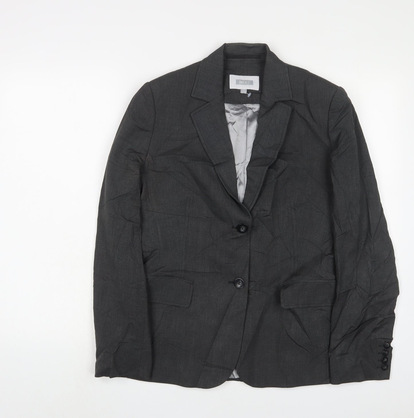 NEXT Womens Grey Jacket Blazer Size 12 Button