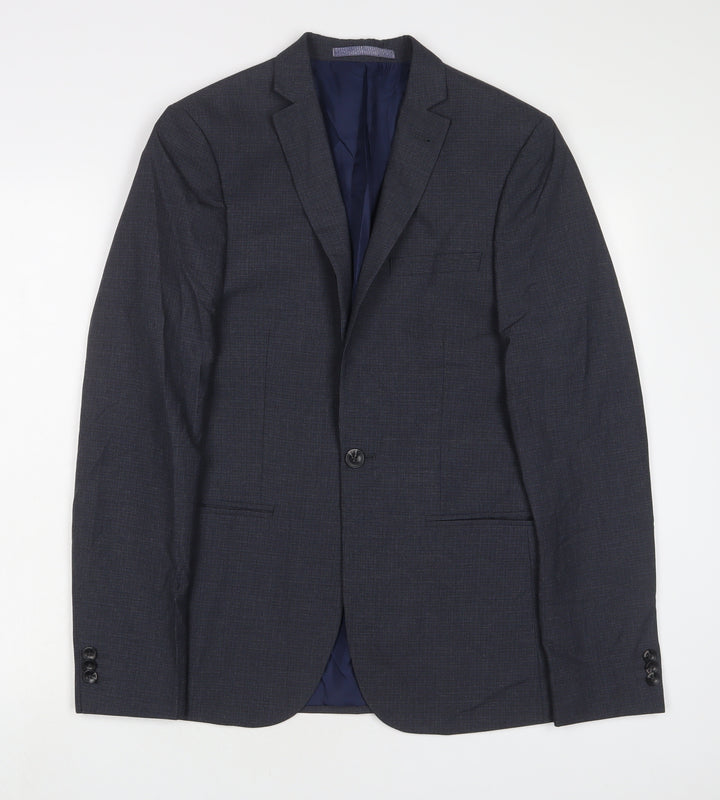 Limited Collection Mens Grey Polyester Jacket Suit Jacket Size 36 Regular