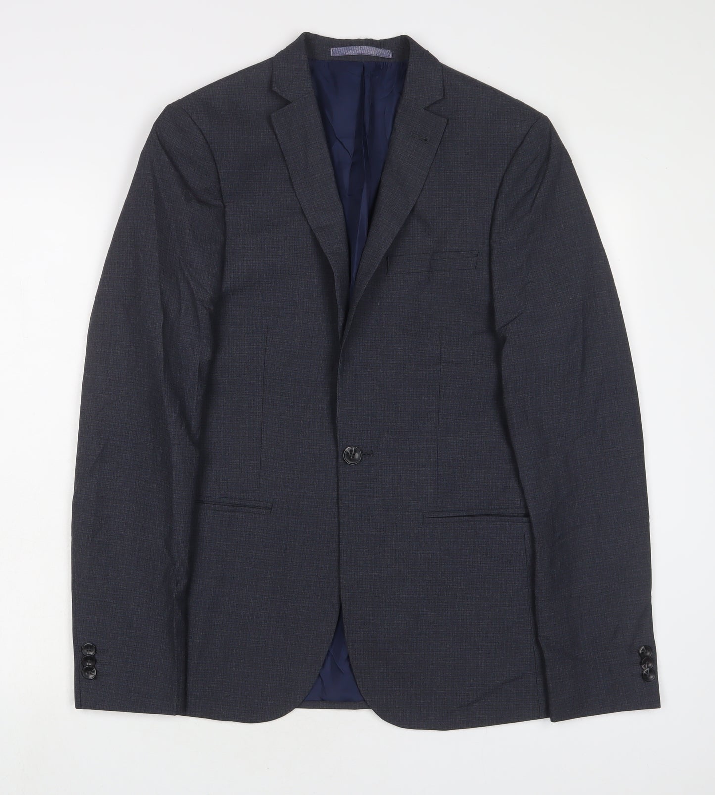 Limited Collection Mens Grey Polyester Jacket Suit Jacket Size 36 Regular