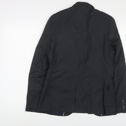 Topman Mens Grey Polyester Jacket Suit Jacket Size 38 Regular