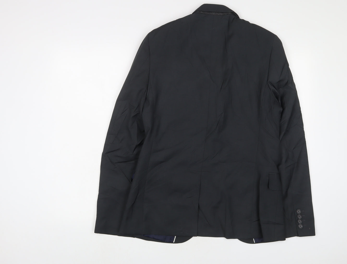 Topman Mens Grey Polyester Jacket Suit Jacket Size 38 Regular