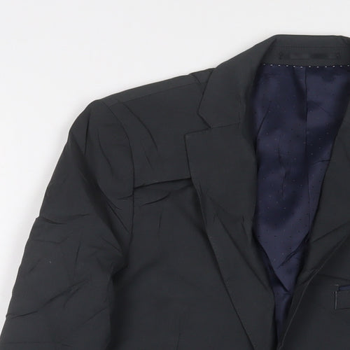 Topman Mens Grey Polyester Jacket Suit Jacket Size 38 Regular