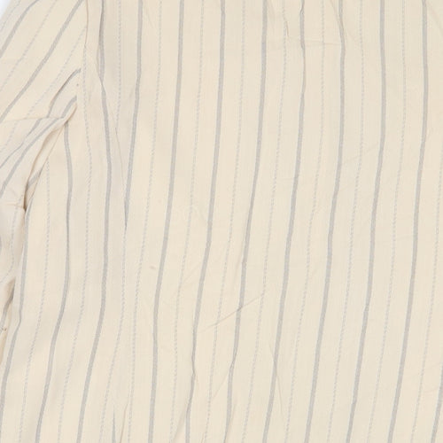 Precis Womens Beige Striped Jacket Blazer Size 16 Button