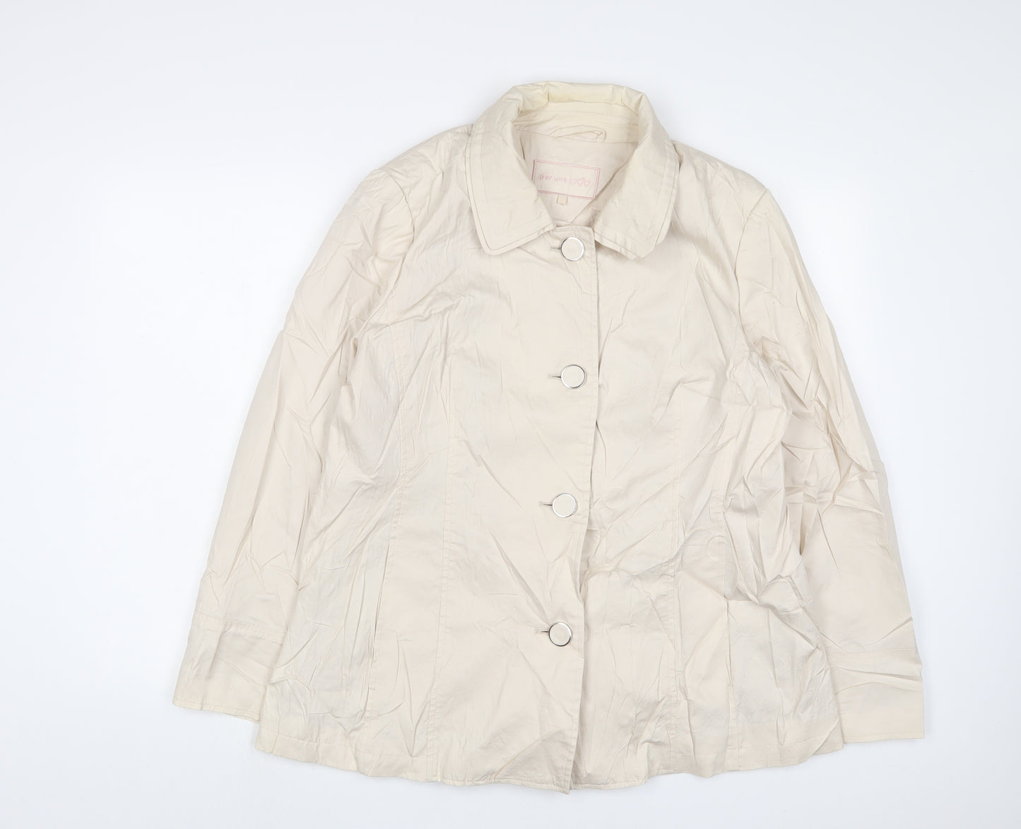 Per Una Womens Beige Jacket Size 16 Button