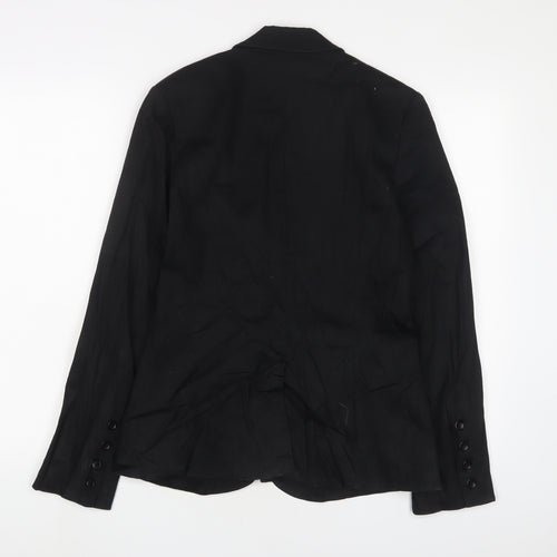 Therapy Womens Black Jacket Blazer Size 12 Button - Embroidered, Sequins