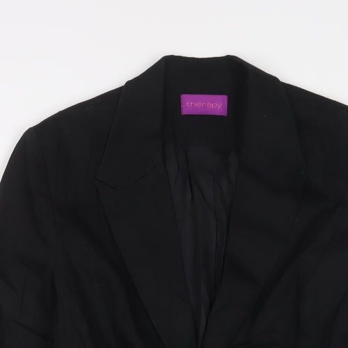 Therapy Womens Black Jacket Blazer Size 12 Button - Embroidered, Sequins