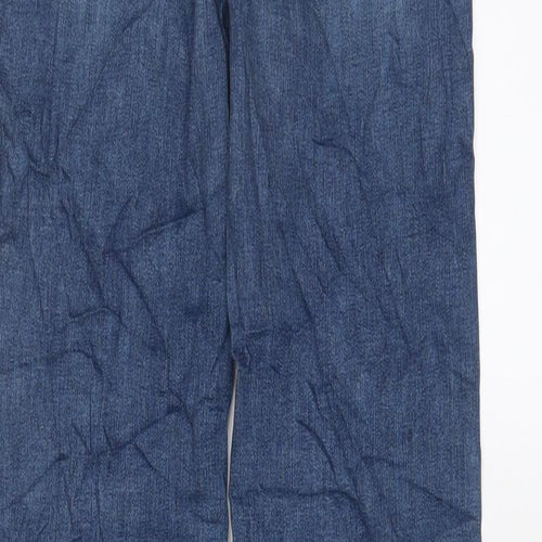 Marks and Spencer Womens Blue Cotton Straight Jeans Size 6 L31 in Regular Zip