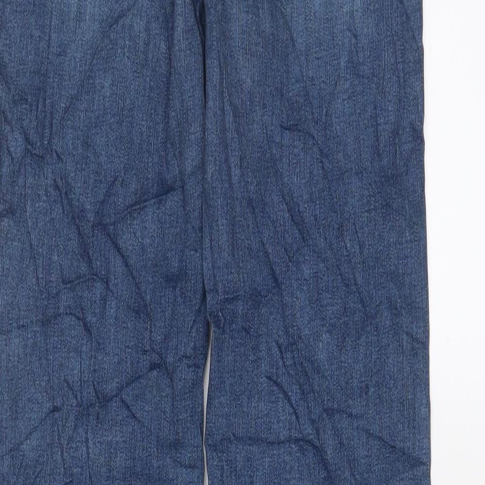 Marks and Spencer Womens Blue Cotton Straight Jeans Size 6 L31 in Regular Zip