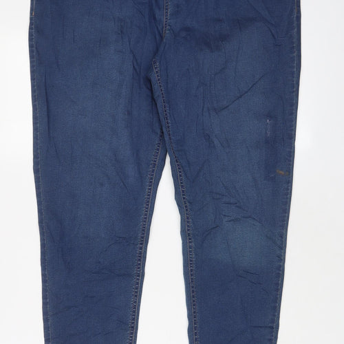 Marks and Spencer Womens Blue Cotton Jegging Jeans Size 18 L30 in Regular